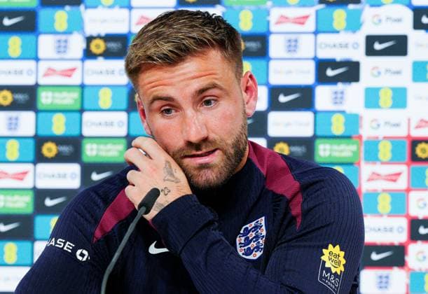 Sport Bilder des Tages Luke Shaw of England press conference, PK, Pressekonferenz England Press Conference, UEFA European Championship, EM, Europameisterschaft 2024, Semi Final, Football, Spa & Golf Resort Weimarer Land, Blankenhain, Germany, 08 Jul 2024 EDITORIAL USE ONLY No use with unauthorised audio, video, data, fixture lists, club league logos or live services. Online in-match use limited to 120 images, no video emulation. No use in betting, games or single club league player publications. Copyright: xDavexShopland Shutterstockx 14576863i