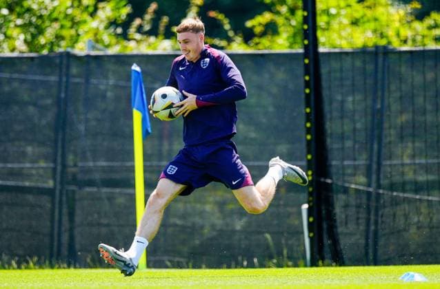 Cole Palmer of England England Training, UEFA European Championship, EM, Europameisterschaft 2024, Semi Final, Football, Spa & Golf Resort Weimarer Land, Blankenhain, Germany - 09 Jul 2024 EDITORIAL USE ONLY No use with unauthorised audio, video, data, fixture lists, club league logos or live services. Online in-match use limited to 120 images, no video emulation. No use in betting, games or single club league player publications. Copyright: xDavexShopland Shutterstockx 14578437i