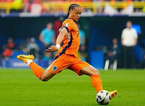 Xavi Simons of The Netherlands scores the opening goal Netherlands v England, UEFA European Championship, EM, Europameisterschaft 2024, Semi Final, Football, BVB Stadion, Dortmund, Germany - 10 Jul 2024 EDITORIAL USE ONLY No use with unauthorised audio, video, data, fixture lists, club league logos or live services. Online in-match use limited to 120 images, no video emulation. No use in betting, games or single club league player publications. Copyright: xDavexShopland Shutterstockx 14576902at