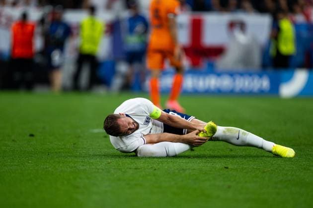 Harry Kane (England, 09) nach Foul vor dem Elfmeter, GER, Netherlands (NED) vs England (ENG), Fussball Europameisterschaft, UEFA EURO, EM, Europameisterschaft,Fussball 2024, Semifinal, 10.07.2024 GER, Netherlands (NED) vs England (ENG), Fussball Europameisterschaft, UEFA EURO 2024, Semifinal, 10.07.2024 Dortmund Copyright: xEibner-Pressefoto Memmlerx EP_MMR