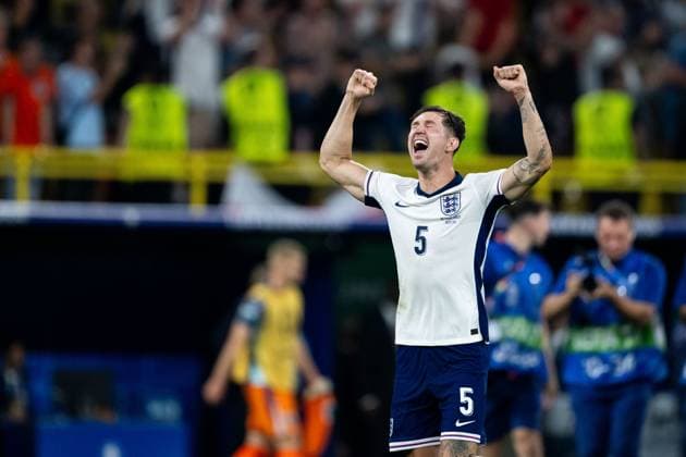 John Stones (England, 05) jubelt ueber den Sieg und den Einzug in das Finale, GER, Netherlands (NED) vs England (ENG), Fussball Europameisterschaft, UEFA EURO, EM, Europameisterschaft,Fussball 2024, Semifinal, 10.07.2024 GER, Netherlands (NED) vs England (ENG), Fussball Europameisterschaft, UEFA EURO 2024, Semifinal, 10.07.2024 Dortmund Copyright: xEibner-Pressefoto Memmlerx EP_MMR