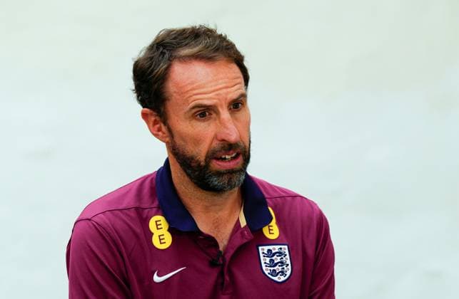 Gareth Southgate manager of England pictured at the media centre England press conference, PK, Pressekonferenz UEFA European Championship, EM, Europameisterschaft 2024, Final, Football, Spa & Golf Resort Weimarer Land, Blankenhain, Germany, 12 Jul 2024 EDITORIAL USE ONLY No use with unauthorised audio, video, data, fixture lists, club league logos or live services. Online in-match use limited to 120 images, no video emulation. No use in betting, games or single club league player publications. Copyright: xDavexShopland Shutterstockx 14583689ad