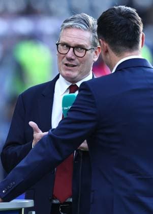 Sir Keir Starmer, Prime Minister of the United Kingdom interviewed by ITV Spain v England, UEFA European Championship, EM, Europameisterschaft 2024, Final, Football, Olympiastadion, Berlin, Germany, 14 Jul 2024 EDITORIAL USE ONLY No use with unauthorised audio, video, data, fixture lists, club league logos or live services. Online in-match use limited to 120 images, no video emulation. No use in betting, games or single club league player publications. Copyright: xMichaelxZemanek Shutterstockx 14583343p