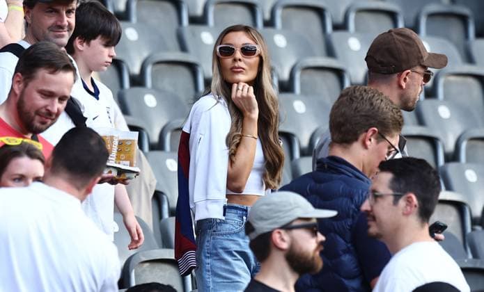 The wife of Dean Henderson of England Spain v England, UEFA European Championship, EM, Europameisterschaft 2024, Final, Football, Olympiastadion, Berlin, Germany, 14 Jul 2024 EDITORIAL USE ONLY No use with unauthorised audio, video, data, fixture lists, club league logos or live services. Online in-match use limited to 120 images, no video emulation. No use in betting, games or single club league player publications. Copyright: xMichaelxZemanek Shutterstockx 14583343ao