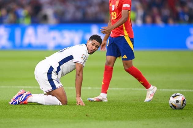 Fussball, Herren, Saison 2023 24, UEFA EURO, EM, Europameisterschaft,Fussball EM 2024, Finale in Berlin, Spanien - England, Jude Bellingham (England) , 14.07. 2024, Copyright: xSebastianxRäppold MatthiasxKochx