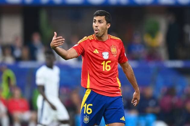 Fussball, Herren, Saison 2023 24, UEFA EURO, EM, Europameisterschaft,Fussball EM 2024, Finale in Berlin, Spanien - England, Rodri (Spanien) , 14.07. 2024, Copyright: xSebastianxRäppold MatthiasxKochx