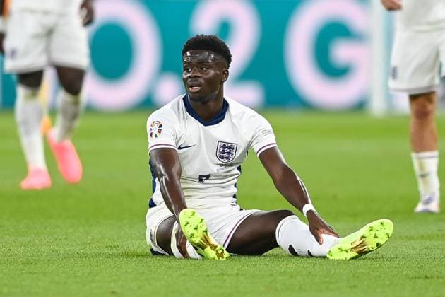 Fussball, Herren, Saison 2023 24, UEFA EURO, EM, Europameisterschaft,Fussball EM 2024, Finale in Berlin, Spanien - England, Bukayo Saka (England) , 14.07. 2024, Copyright: xSebastianxRäppold MatthiasxKochx