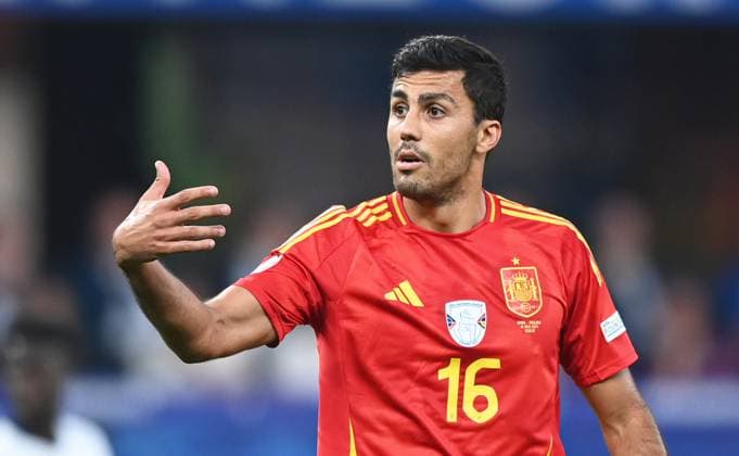 Fussball, Herren, Saison 2023 24, UEFA EURO, EM, Europameisterschaft,Fussball EM 2024, Finale in Berlin, Spanien - England, Rodri (Spanien), 14.07. 2024, Copyright: xSebastianxRäppold MatthiasxKochx
