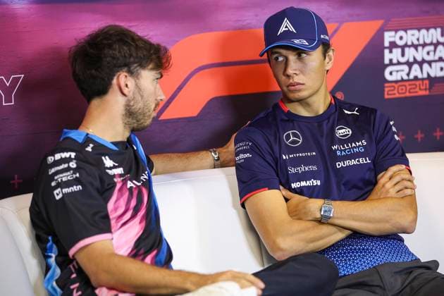 ALBON Alexander (tha), Williams Racing FW46, portrait and GASLY Pierre (fra), Alpine F1 Team A524, portrait press conference, PK, Pressekonferenz during the Formula 1 Hungarian Grand Prix 2024, 13th round of the 2024 Formula One World Championship, WM, Weltmeisterschaft from July 19 to 21, 2024 on the Hungaroring, in Mogyorod, Hungary - F1 - HUNGARIAN GRAND PRIX 2024 DPPI Panoramic 240718_R11_UNGHERIA_DP_EA020726