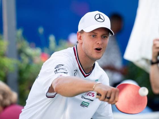 Mick Schumacher (Mercedes AMG Petronas Formula One Team, Test- und Ersatzfahrer) beim Tischtennis, HUN, Formel 1 Weltmeisterschaft, Grand Prix von Ungarn, Hungaroring, Media Day, 18.07.2024 HUN, Formel 1 Weltmeisterschaft, Grand Prix von Ungarn, Hungaroring, Media Day, 18.07.2024 Mogyorod Copyright: xEibner-Pressefoto Memmlerx EP_MMR
