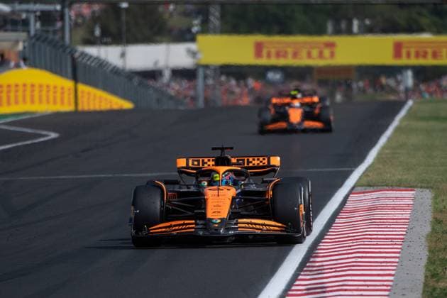 Oscar Piastri (McLaren Formula 1 Team, Australien, 81) im McLaren MCL38 vor Lando Norris (McLaren Formula 1 Team, Großbritannien, 04), HUN, Formel 1 Weltmeisterschaft, Grand Prix von Ungarn, Hungaroring, Rennen, 21.07.2024 HUN, Formel 1 Weltmeisterschaft, Grand Prix von Ungarn, Hungaroring, Rennen, 21.07.2024 Mogyorod Copyright: xEibner-Pressefoto Memmlerx EP_MMR