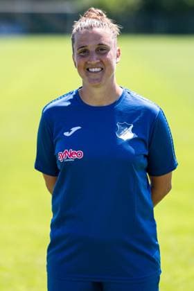Mirella Junker (Co-Trainerin, TSG), Einzelbild, Einzelfoto, Aktion, Action, Porträt, Portrait, 29.07.2024, St.Leon-Rot (Deutschland), Fussball, Frauen, TSG 1899 Hoffenheim Porträttermin 2024 25
