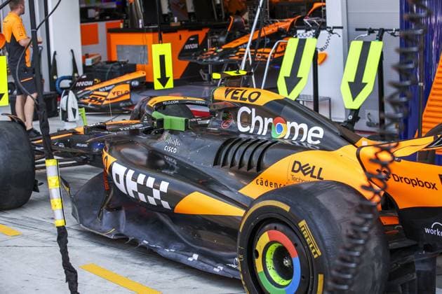 McLaren F1 Team MCL38, mechanical detail, bodywork, carrosserie, engine cover during the Formula 1 Pirelli Gran Premio d’Italia 2024, Italian Grand Prix 2024, 16th round of the 2024 Formula One World Championship, WM, Weltmeisterschaft from August 30 to September 1, 2024 on the Autodromo Nazionale Monza, in Monza, Italy - F1 - ITALIAN GRAND PRIX 2024 DPPI Panoramic 240830_R16_ITALIA_DP_EA015081