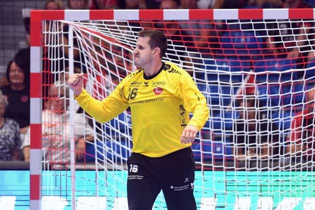 Jubel bei Nebojsa Simic (Torwart MT Melsungen 16) , GER, MT Melsungen - Elverum Idrettslag (NOR)l, Handball, European League Qualification, Saison 2024-2025, 31.08.2024, GER, MT Melsungen - Elverum Idrettslag, Handball, European League Qualification, 31.08.2024 Kassel Copyright: xEibner-Pressefotox-xRolandxSippelx EP_RSL