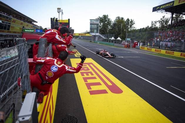 16 LECLERC Charles (mco), Scuderia Ferrari SF-24, action, win during the Formula 1 Pirelli Gran Premio d’Italia 2024, Italian Grand Prix 2024, 16th round of the 2024 Formula One World Championship, WM, Weltmeisterschaft from August 30 to September 1, 2024 on the Autodromo Nazionale Monza, in Monza, Italy - F1 - ITALIAN GRAND PRIX 2024 DPPI Panoramic 240901_R16_ITALIA_DP_EA017705
