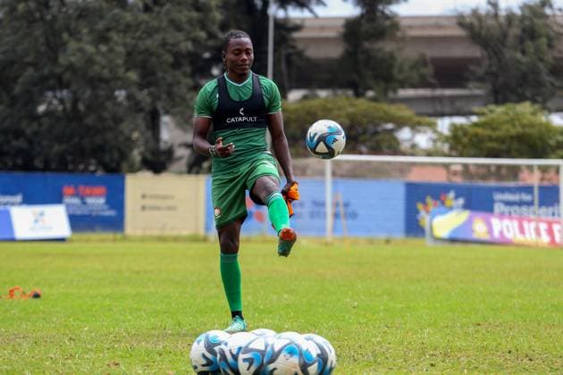 RECORD DATE NOT STATED NAMBOOLE, UGANDA - SEPTEMBER 01: Kenya Men˜s senior national team, Nationalteam Aboud Omar work-out in preparations for 2025 AfCON Qualifiers match against Zimbabwe at Stade Mandela National Stadium on September 1, 2024 in Uganda, Photo by Chris Omollo Copyright: xx