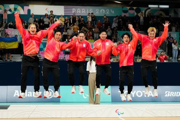 Japan team group, Mannschaftsbild, Totale SEPTEMBER 5, 2024 - Goalball : Mens Medal Ceremony at South Paris Arena during the Paris 2024 Paralympic Games in Paris, France. Noxthirdxpartyxsales (265524502)