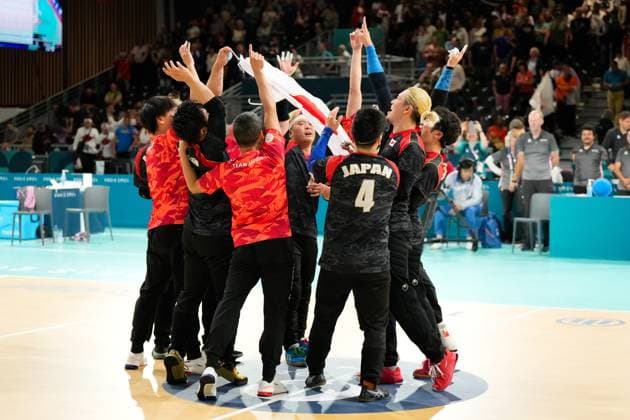 Japan team group, Mannschaftsbild, Totale SEPTEMBER 5, 2024 - Goalball : Mens Final Match between Ukraine 3-4 Japan at South Paris Arena during the Paris 2024 Paralympic Games in Paris, France. Noxthirdxpartyxsales (265524528)