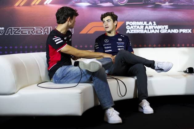 BEARMAN Ollie, Haas F1 Team VF-24 Ferrari, portrait and COLAPINTO Franco (arg), Williams Racing FW46, portraitpress conference during the Formula 1 Azerbaijan Grand Prix 2024, 17th round of the 2024 Formula One World Championship, WM, Weltmeisterschaft from September 13 to 15, 2024 on the Baku City Circuit, in Baku, Azerbaijan - F1 - AZERBAIJAN GRAND PRIX 2024 DPPI Panoramic 240912_R17_AZERBAIJAN_DP_EA019752
