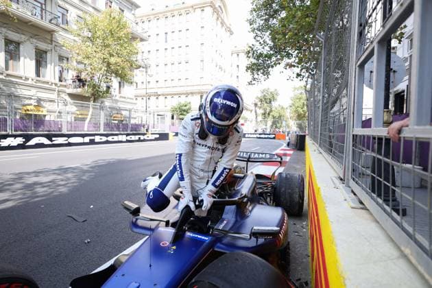 43 COLAPINTO Franco (arg), Williams Racing FW46, action, crash, accident, during the Formula 1 Azerbaijan Grand Prix 2024, 17th round of the 2024 Formula One World Championship, WM, Weltmeisterschaft from September 13 to 15, 2024 on the Baku City Circuit, in Baku, Azerbaijan - F1 - AZERBAIJAN GRAND PRIX 2024 DPPI Panoramic 240913_R17_AZERBAIJAN_DP_FG0O6054