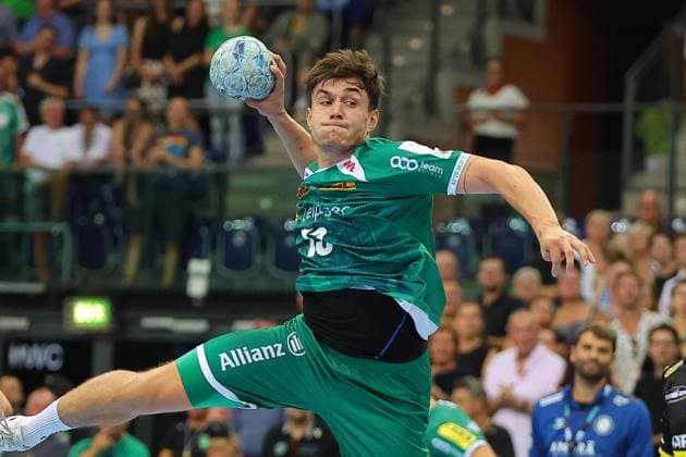 Leipzig, 08.09.2024, QUARTERBACK Immobilien ARENA, Handball, Männer, Saison 2024 2025, 1. Bundesliga, 1. Spieltag , SC DHfK Leipzig - TVB Stuttgart 33:24 (15:12), Im Bild: Matej Klima (13, Leipzig) ,