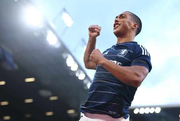 Youri Tielemans of Aston Villa celebrates scoring the opening goal Young Boys v Aston Villa, UEFA Champions League, Group Stage, Football, Wankdorf Stadium, Bern, Switzerland, 17 Sep 2024 EDITORIAL USE ONLY No use with unauthorised audio, video, data, fixture lists, club league logos or live services. Online in-match use limited to 120 images, no video emulation. No use in betting, games or single club league player publications. Copyright: xMichaelxZemanek Shutterstockx 14722110aa