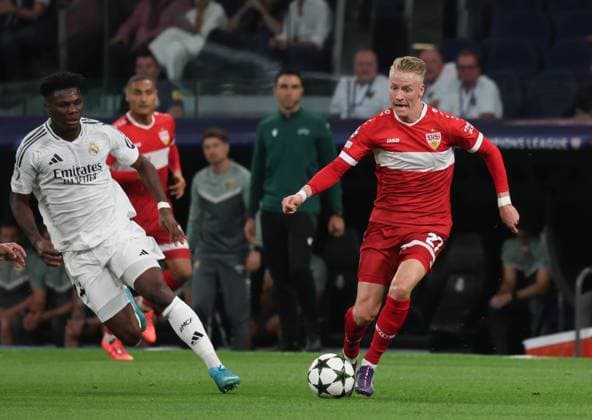 Chris Fuehrich (VfB Stuttgart 27) ESP, Real Madrid vs. VfB Stuttgart, Champions League, Fussball, 1. Spieltag, Saison 2024 25, 17.09.2024 ESP, Real Madrid vs. VfB Stuttgart, Champions League, Fussball, 1. Spieltag, Saison 2024 25, 17.09.2024 Madrid Copyright: xEibner-Pressefoto joergxNiebergax EP_JNL