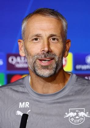 Atletico Madrid - RB Leipzig CL MD-1 Madrid, 18.09.2024, Estadio Wanda Metropolitano, Fussball , UEFA Champions League, 1. Spieltag, Atletico Madrid vs. RB Leipzig , Matchday-1, Pressekonferenz , Im Bild; Trainer Marco Rose, RB Leipzig , Only editorial use! Foto nur zur redaktionellen Nutzung bestimmt! , UEFA regulations prohibit any use of photographs as image sequences and or quasi-video ,