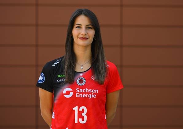 Stamatia Kyparissi, Kopf, Kopffoto, Porträt, Portrait, Porträtfoto, Media-Day in der Handwerkskammer Dresden, Media Day, Fototermin, Fotoshooting, Dresdner SC, Volleyball, 1. Bundesliga Frauen, 1. Liga, DSC, Saison 2024 2025, 18.09.2024,
