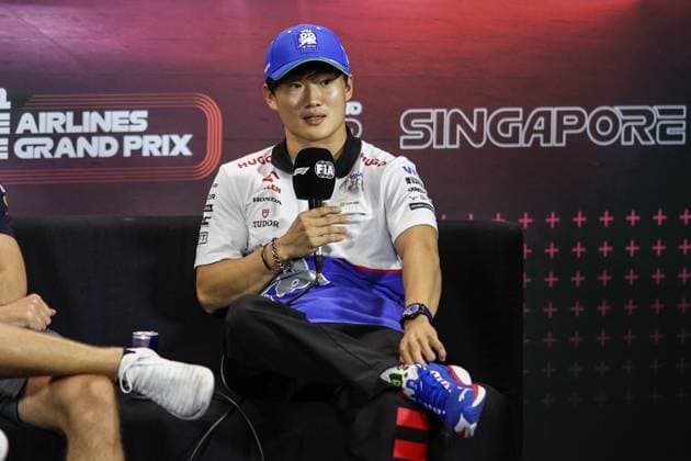 TSUNODA Yuki (jap), Visa Cash App RB F1 Team VCARB 01, portrait press conference, PK, Pressekonferenz during the Formula 1 Singapore Grand Prix 2024, 18th round of the 2024 Formula One World Championship, WM, Weltmeisterschaft from September 20 to 22, 2024 on the Marina Bay Circuit, in Singapore, Singapore - F1 - SINGAPORE GRAND PRIX 2024 DPPI Panoramic 240919_R18_SINGAPORE_DP_XB3_8569