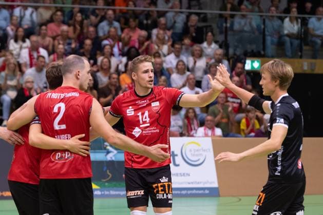 Timon Schippmann (TV Rottenburg, 14) GER, TV Rottenburg vs TSV Grafing, Volleyball, Herren, 2. Bundesliga, Saison 24 25, 21.09.2024, GER, TV Rottenburg vs TSV Grafing, Volleyball, Herren, 2. Bundesliga, Saison 24 25, 21.09.2024 Rottenburg Copyright: xEibner-Pressefoto WolfgangxFrankx EP_WFK