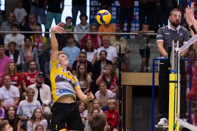 Janik Sambale (TSV Grafing, 07) GER, TV Rottenburg vs TSV Grafing, Volleyball, Herren, 2. Bundesliga, Saison 24 25, 21.09.2024, GER, TV Rottenburg vs TSV Grafing, Volleyball, Herren, 2. Bundesliga, Saison 24 25, 21.09.2024 Rottenburg Copyright: xEibner-Pressefoto WolfgangxFrankx EP_WFK