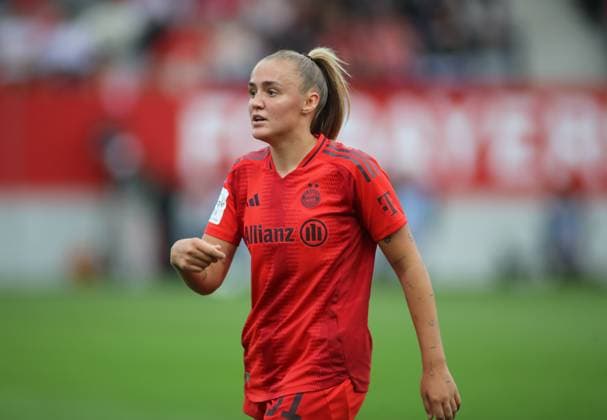München, Deutschland 23. September 2024: Fussball, FRAUEN, GOOGLE PIXEL FRAUEN-BUNDESLIGA, Saison 2024 2025, FC Bayern München - TSG 1899 Hoffenheim, Campus Georgia Stanway (FC Bayern München) Kopf, Oberkörper
