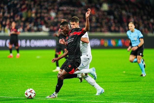 Denil Castillo (FC Midtjylland, 21), Adam Hlozek (TSG 1899 Hoffenheim, 23) DEN, FC Midtjylland vs. TSG 1899 Hoffenheim, Fussball, UEFA Europa League, Spieltag 1, Spielzeit 2024 25, 25.09.2024 DEN, FC Midtjylland vs. TSG 1899 Hoffenheim, Fussball, UEFA Europa League, Spieltag 1, Spielzeit 2024 25, 25.09.2024 Herning Copyright: xEibner-Pressefoto MarcelxvonxFehrnx EP_MFN
