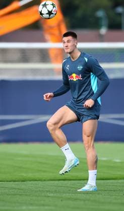 RB Leipzig Training Champions League Leipzig, 01.10.2024, RB Trainingszentrum, Fussball, UEFA Champions League, Matchday-1, RB LEIPZIG vs. JUVENTUS TURIN am 02 10 2024 , Abschlusstraining RB Leipzig , Im Bild: Benjamin Sesko (30, RB Leipzig) ,