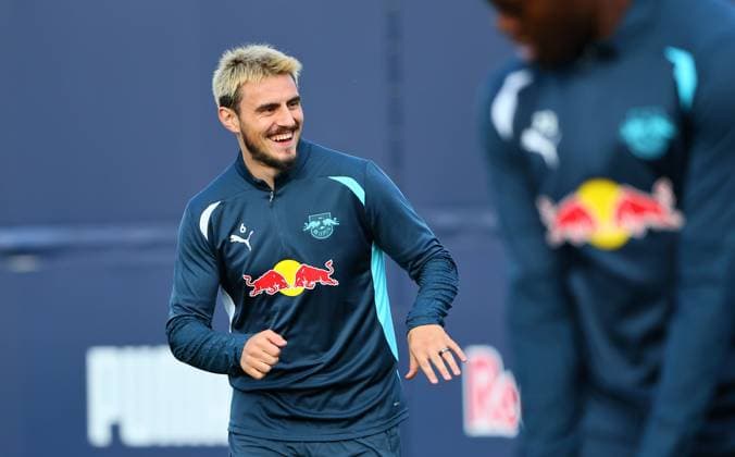 RB Leipzig Training Champions League Leipzig, 01.10.2024, RB Trainingszentrum, Fussball, UEFA Champions League, Matchday-1, RB LEIPZIG vs. JUVENTUS TURIN am 02 10 2024 , Abschlusstraining RB Leipzig , Im Bild: Eljif Elmas (6, RB Leipzig) ,
