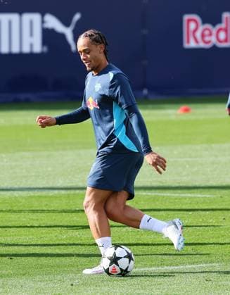 RB Leipzig Training Champions League Leipzig, 01.10.2024, RB Trainingszentrum, Fussball, UEFA Champions League, Matchday-1, RB LEIPZIG vs. JUVENTUS TURIN am 02 10 2024 , Abschlusstraining RB Leipzig , Im Bild: Xavi Simons (10, RB Leipzig) ,