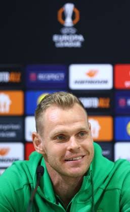 Denes Dibusz of Ferencvaros Tottenham Hotspur Training and press conference, PK, Pressekonferenz UEFA Europa League, Group Stage, Football, Groupama Arena, Budapest, Hungary, 02 Oct 2024 EDITORIAL USE ONLY No use with unauthorised audio, video, data, fixture lists, club league logos or live services. Online in-match use limited to 120 images, no video emulation. No use in betting, games or single club league player publications. Copyright: xMichaelxZemanek Shutterstockx 14752478f