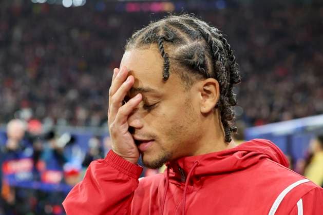 Xavi Simons (RB Leipzig) schaut enttaeuscht, UEFA Champions League 2024 25 League Phase MD2, RB Leipzig v Juventus, Red Bull Arena am 02. October 2024 in Leipzig, Deutschland. (Foto von Marco Steinbrenner DeFodi Images) Xavi Simons (RB Leipzig) looks dejected, UEFA Champions League 2024 25 League Phase MD2, RB Leipzig v Juventus, Red Bull Arena (Leipzig), October 2, 2024 in Leipzig, Germany. (Photo by Marco Steinbrenner DeFodi Images) Defodi-700_leipzig_juve_20241002_010