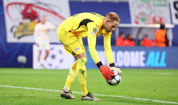 RB Leipzig - Juventus Turin Champions League Leipzig, 02.10.2024, Red Bull Arena, Fußball, UEFA Champions League, 2. Spieltag , RB Leipzig vs. Juventus Turin , Im Bild: Torwart Peter Gulacsi (1, RB Leipzig) , Nur zur redaktionellen Nutzung. Only editorial use. , UEFA regulations prohibit any use of photographs as image sequences and or quasi-video. ,
