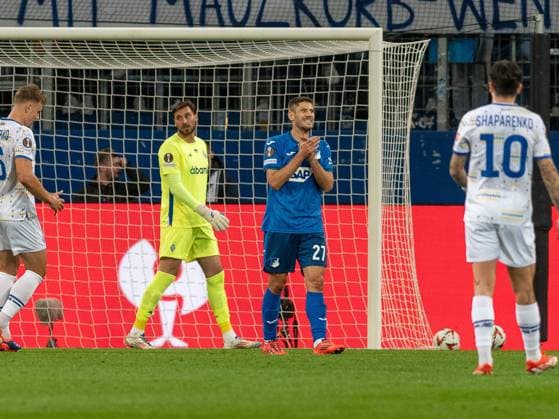 Andrej Kramaric (TSG 1899 Hoffenheim, 27), vergebene Torchance, GER, TSG 1899 Hoffenheim vs. Dynamo Kiew, Fussball, UEFA Europa League, Spieltag 2, Saison 2024 2025, 03.10.2024 GER, TSG 1899 Hoffenheim vs. Dynamo Kiew, Fussball, UEFA Europa League, Spieltag 2, Saison 2024 2025, 03.10.2024 Sinsheim Copyright: xEibner-Pressefoto FlorianxSchustx EP_FSU