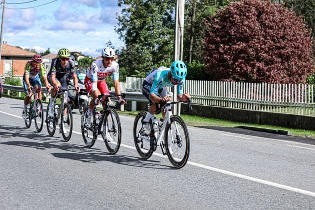 October 10, 2024, Borgomanero, Milan, Italy: Leading Group, Ponomar Andrii, Zukowsky Nickolas, Munoz Llana Francisco and Colnaghi Luca during Gran Piemonte, Street Cycling race in Borgomanero, Italy, October 10 2024 CICLISMO - Ciclismo Su Strada - Gran Piemonte - ZUMAs349 20241010_zsa_s349_016 Copyright: xTommasoxBerardi IpaxSportx xIpax