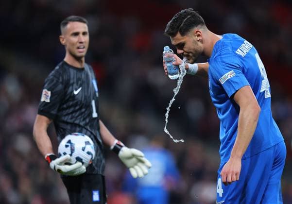 Mavropanos Konstantinos of Greece England v Greece, UEFA Nations League, League B, Group 2, Football, Wembley Stadium, London, UK, 10 Oct 2024 EDITORIAL USE ONLY No use with unauthorised audio, video, data, fixture lists, club league logos or live services. Online in-match use limited to 120 images, no video emulation. No use in betting, games or single club league player publications. Copyright: xMichaelxZemanek Shutterstockx 14767424hb