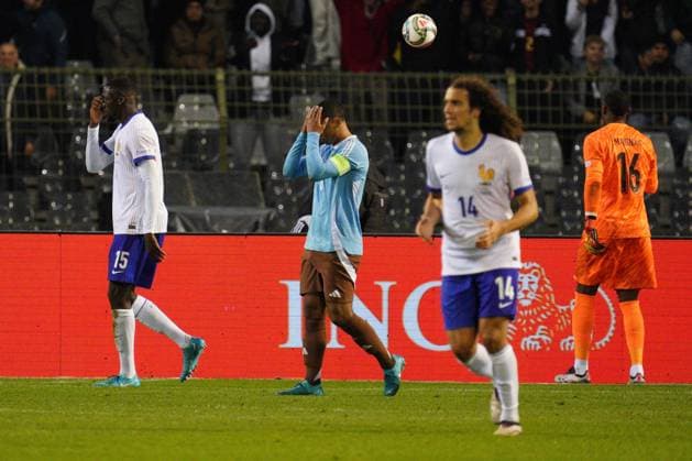 Youri Tielemans of Belgium misses a penalty Belgium v France, UEFA Nations League, League A, Group 2, Football, Stade Roi Baudouin, Brussels, Belgium, 14 Oct 2024 EDITORIAL USE ONLY No use with unauthorised audio, video, data, fixture lists, club league logos or live services. Online in-match use limited to 120 images, no video emulation. No use in betting, games or single club league player publications. Copyright: xDavexWinter Shutterstockx 14783126ac