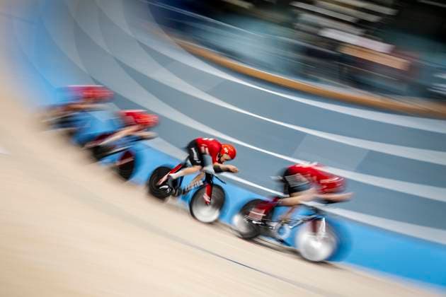 Frederik Rodenberg, Carl-Frederik BÃ vort, Niklas Larsen and Rasmus Lund from Denmark during the men s qualification in the 4000 meter team pursuit at the World Championship, WM, Weltmeisterschaft in Track cycling, Rad, Radsport, Bahnrad, Bahn in Ballerup Super Arena in Denmark, Wednesday, October 16, 2024. (Photo: Mads Claus Rasmussen Ritzau Scanpix) , Denmark Copyright: RitzauxScanpix MadsxClausxRasmussenx spdk20241016-141105-L