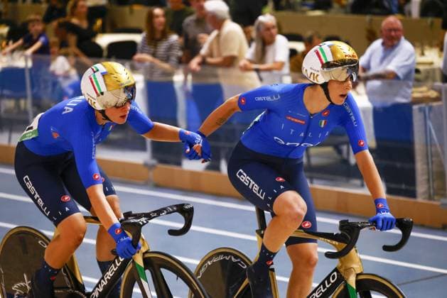 Tissot Track cycling, Rad, Radsport, Bahnrad, Bahn World Championship, WM, Weltmeisterschaft - Ballerup, Copenaghen, WomenâÂÄ™s Madison Final - Consonni Chiara, Guazzini Vittoria, Italy during Tissot 2024 Track World Championships, Track cycling race in Copenhagen, Denmark, October 19 2024 Copyright: xStefanoxCavasino IPAxSportx xipax xx IPA_50739092 IPA_Agency_IPA50739092