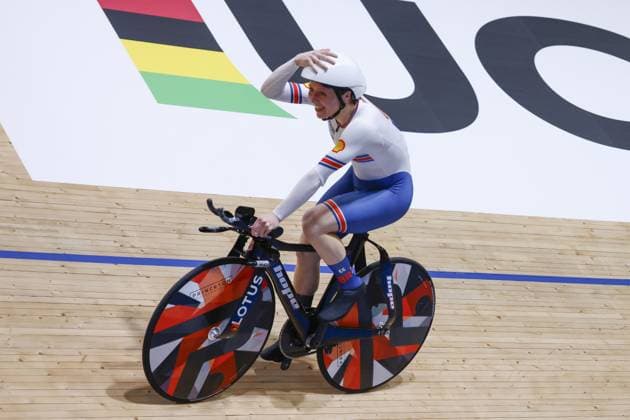 Sport Bilder des Tages Tissot Track cycling, Rad, Radsport, Bahnrad, Bahn World Championship, WM, Weltmeisterschaft - Ballerup, Copenaghen, WomenâÂÄ™s Individual Pursuit, Morris Anna, Great Britain during Tissot 2024 Track World Championships, Track cycling race in Copenhagen, Denmark, October 19 2024 Copyright: xStefanoxCavasino IPAxSportx xipax xx IPA_50740760 IPA_Agency_IPA50740760