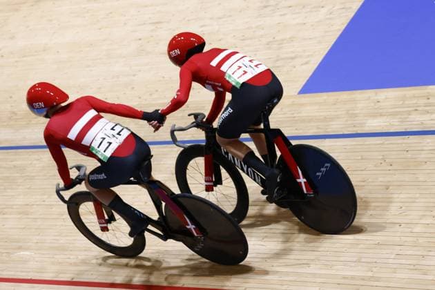 CICLISMO - Ciclismo su Pista - Tissot 2024 Track World Championships Tissot Track cycling, Rad, Radsport, Bahnrad, Bahn World Championship, WM, Weltmeisterschaft - Ballerup, Copenaghen, Womenâ??s Madison Final - Dideriksen Amalie, Leth Julie, Denmark during Tissot 2024 Track World Championships, Track cycling race in Copenhagen, Denmark, October 19 2024 Copenhagen Denmark Copyright: xIPAxSport ABACAx