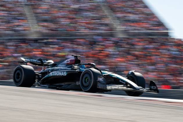 George Russell (Mercedes AMG Petronas Formula One Team, Großbritannien, 63) im Mercedes-AMG F1 W15 E Performance, USA, Formel 1 Weltmeisterschaft, Pirelli Grand Prix der Vereinigten Staaten von Amerika, Circuit of the Americas Austin, Rennen, 20.10.2024 USA, Formel 1 Weltmeisterschaft, Pirelli Grand Prix der Vereinigten Staaten von Amerika, Circuit of the Americas Austin, Rennen, 20.10.2024 Austin Copyright: xEibner-Pressefoto Memmlerx EP_MMR