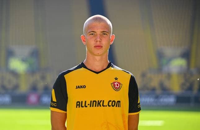 Dmytro Bohdanov, Kopf, Kopffoto, Porträt, Porträtfoto, Porträt, Fototermin, Fotoshooting, SG Dynamo Dresden, Fußball, Fussball, 3. Liga, Saison 2024 2025, Rudolf-Harbig-Stadion Dresden, 18.09.2024,
